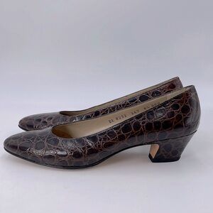 Salvatore Ferragamo Croc Print Classic Pump